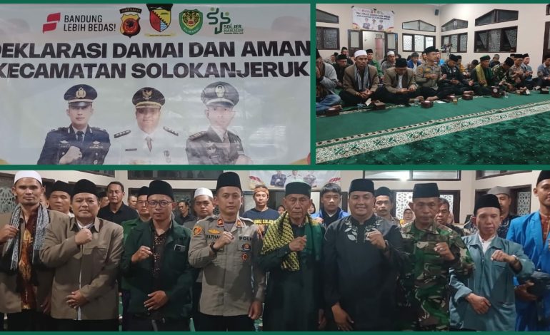 Deklarasi Damai dan Aman Kecamatan Solokanjeruk dengan Doa Bersama untuk Keselamatan Bangsa
