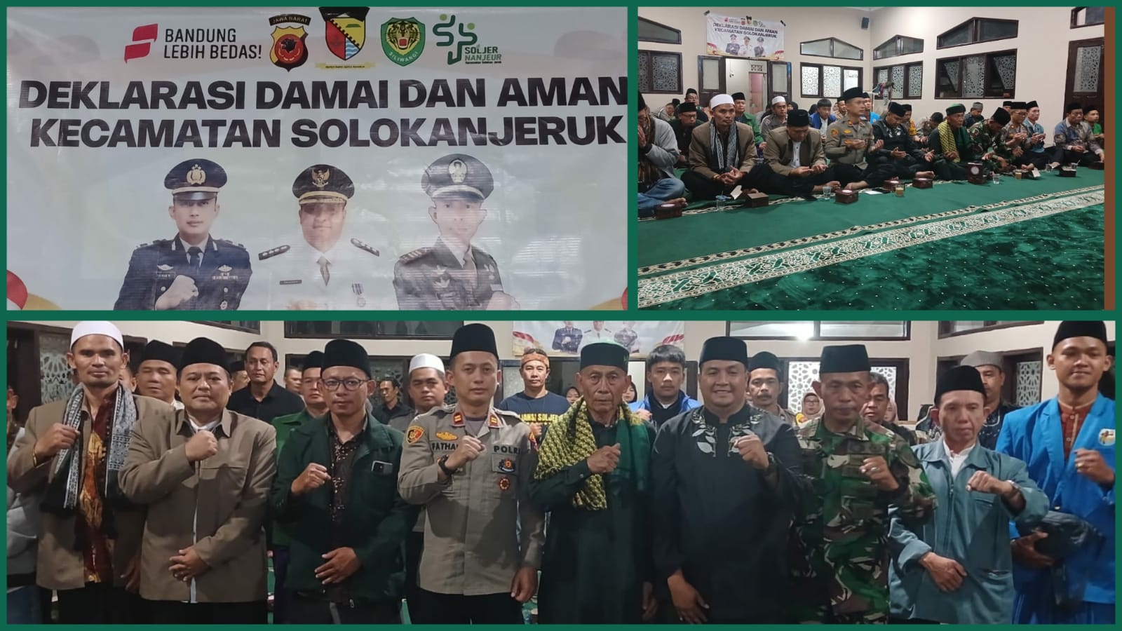 Deklarasi Damai dan Aman Kecamatan Solokanjeruk dengan Doa Bersama untuk Keselamatan Bangsa