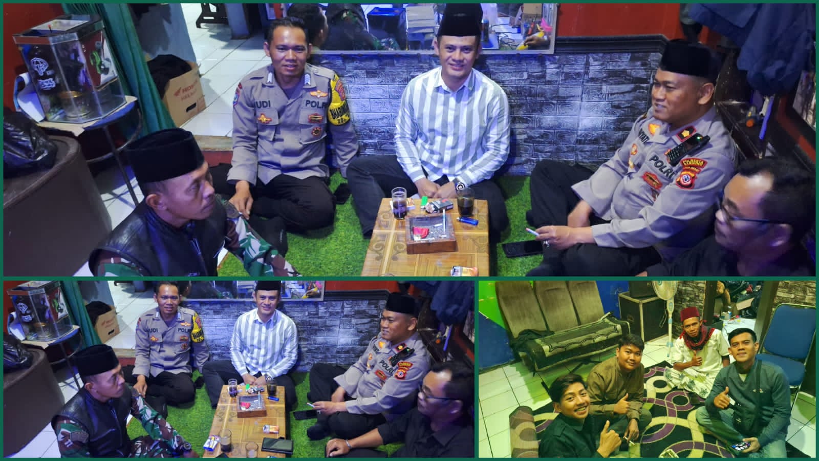 Kepala Desa Sukamaju Bersama Danramil dan Kapolsek Majalaya Silahturahmi ke Studio Media TV News Sebelum Hadiri Acara Maulid Nabi Muhammad SAW 2025