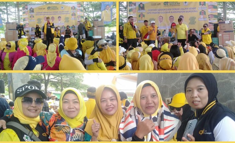 HUT ke-61 Partai Golkar di Dom Rancaekek Kabupaten Bandung: Gebyar Senam, Gerak Jalan Sehat, dan Berbagai Program Sosial untuk Masyarakat