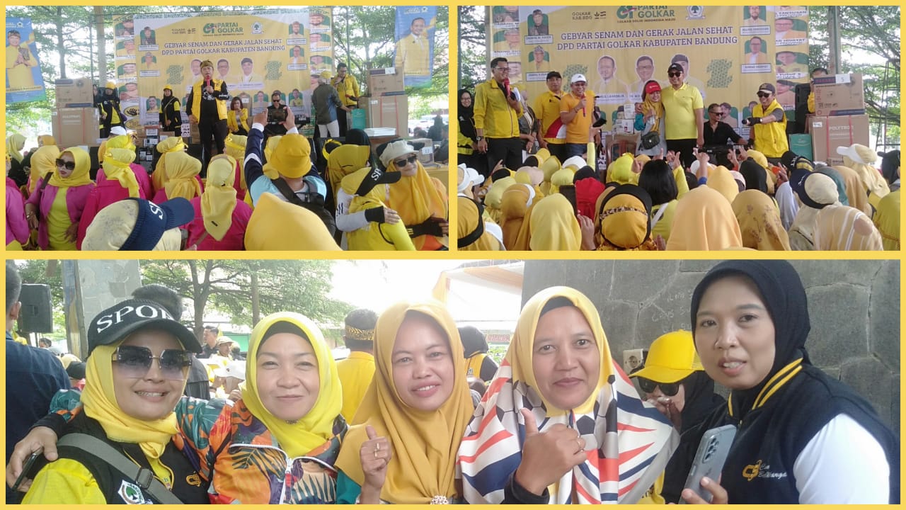 HUT ke-61 Partai Golkar di Dom Rancaekek Kabupaten Bandung: Gebyar Senam, Gerak Jalan Sehat, dan Berbagai Program Sosial untuk Masyarakat