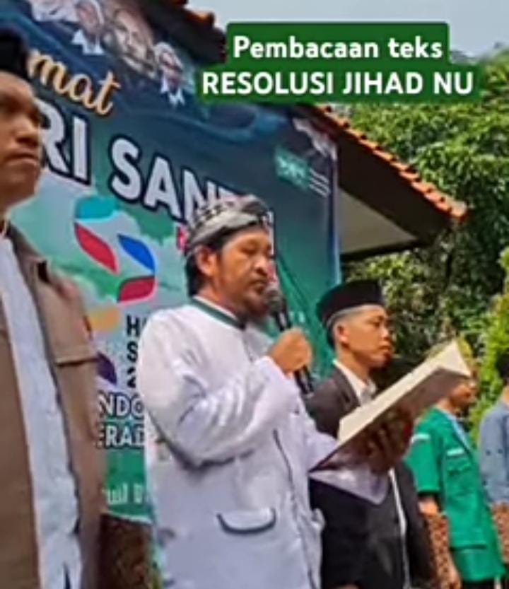 Pembacaan Teks Resolusi Jihad NU dalam Peringatan Hari Santri Nasional di Kecamatan Cileunyi
