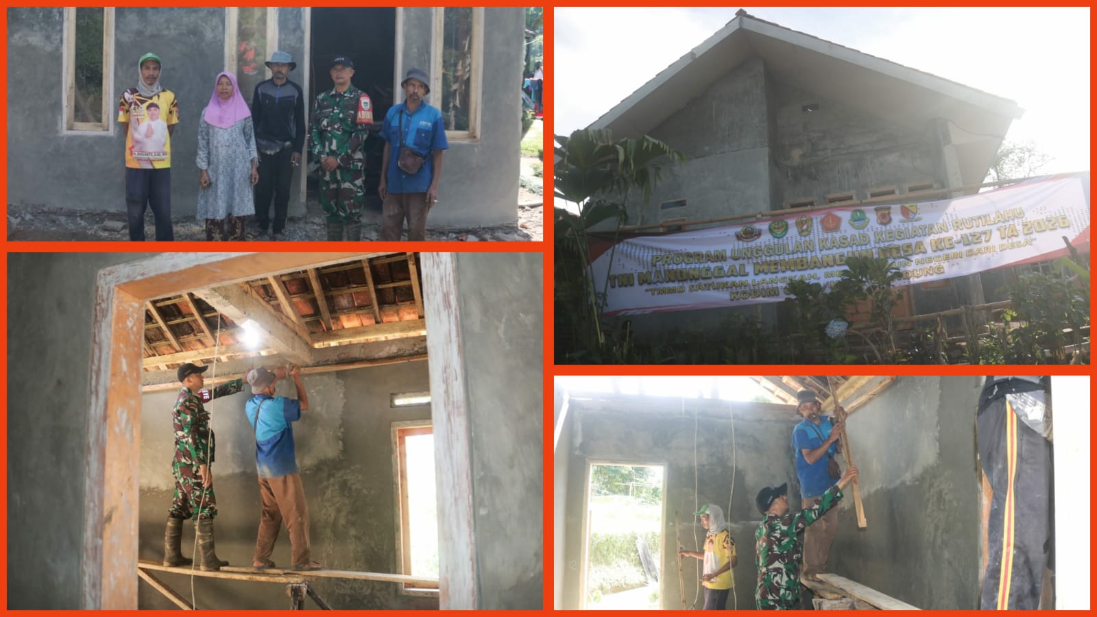 TMMD Reguler ke-127: Kodim 0624/Kab. Bandung Lanjutkan Perbaikan RTLH di Desa Cipelah