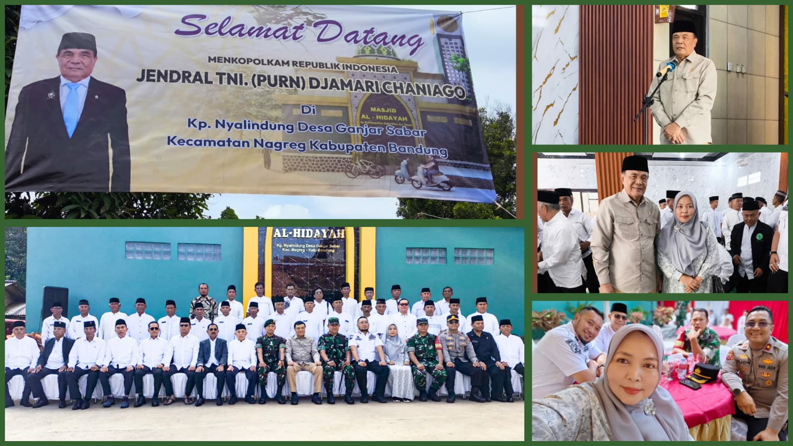 Menkopolkam Jenderal Purn. Djamari Chaniago Resmikan Masjid Al Hidayah di Desa Ganjar Sabar