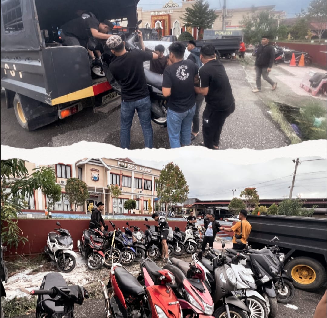 Balap Liar di Desa Solo, Satlantas Polres Bone Kembali Amankan 16 Motor