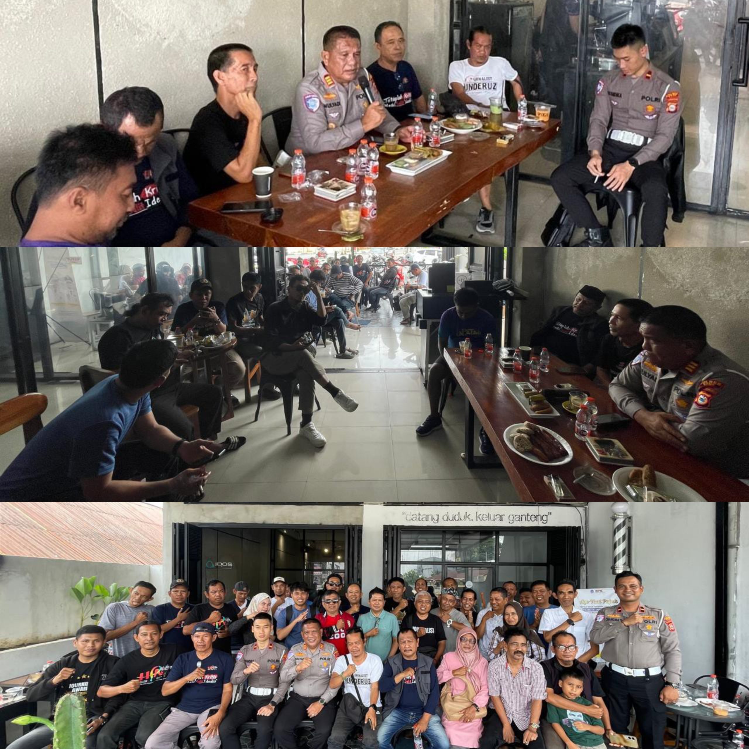 Bangun Kemitraan, Kasat Lantas Polres  Bone Ajak Wartawan Ngopi Morning