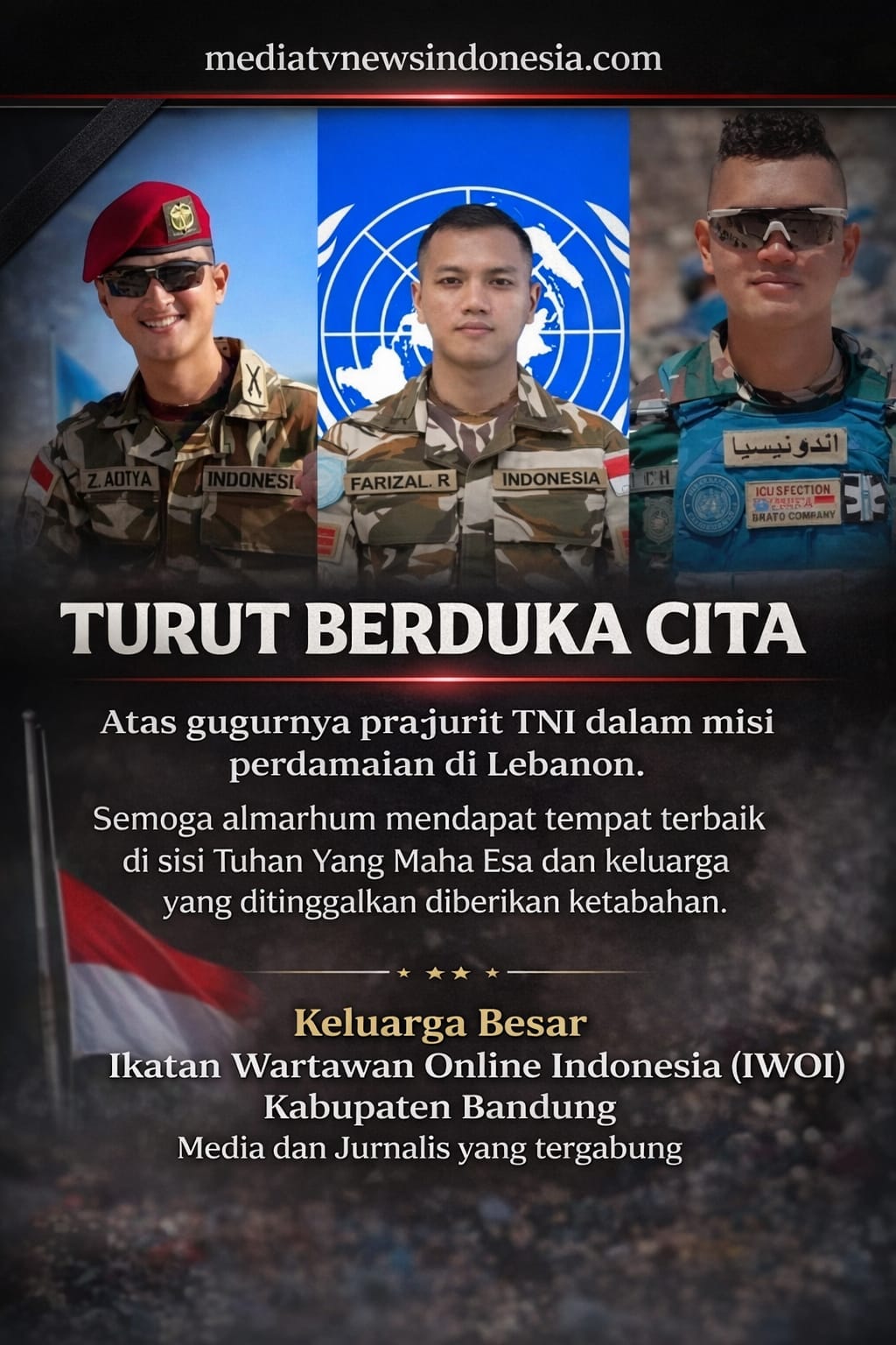 TIGA PRAJURIT INDONESIA GUGUR DI LEBANON